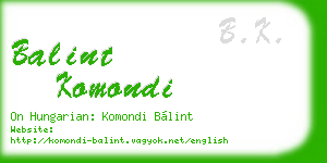 balint komondi business card