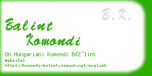 balint komondi business card